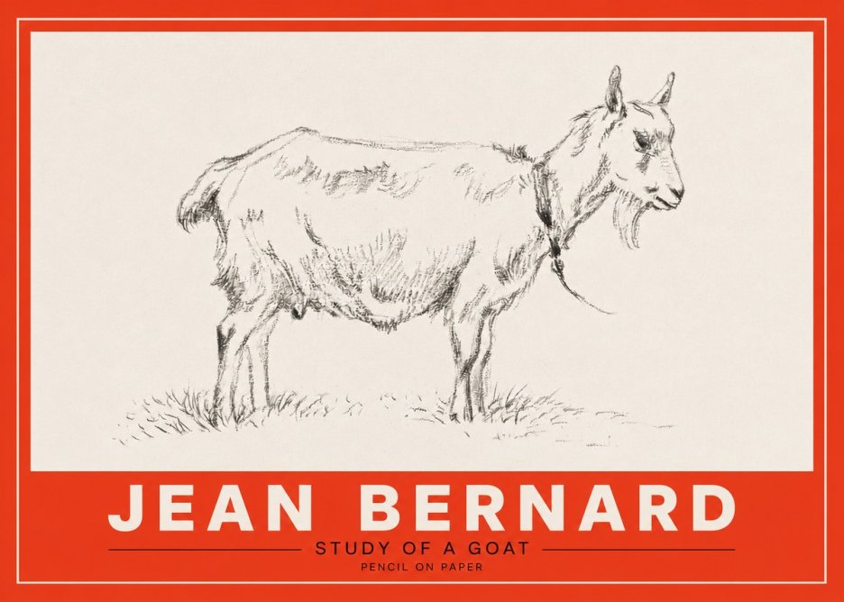 Jean Bernard Study of a Goat III No3 - Affiche