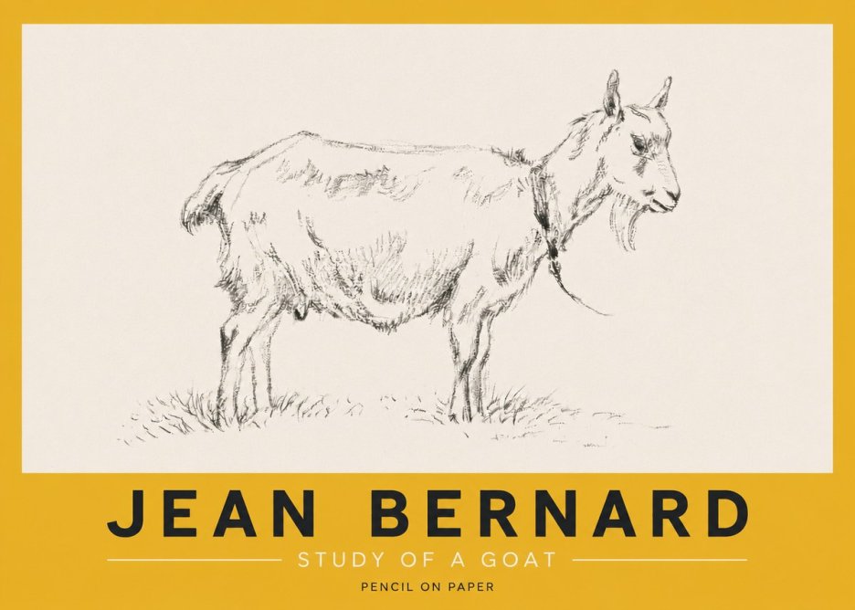Jean Bernard Study of a Goat III No5 - Affiche