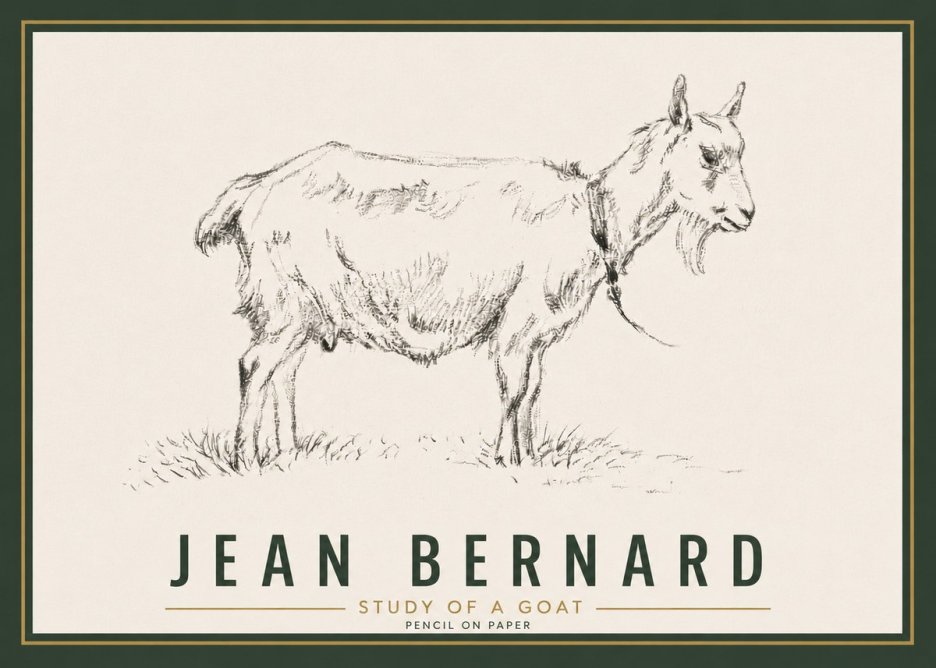 Jean Bernard Study of a Goat III No6 - Affiche