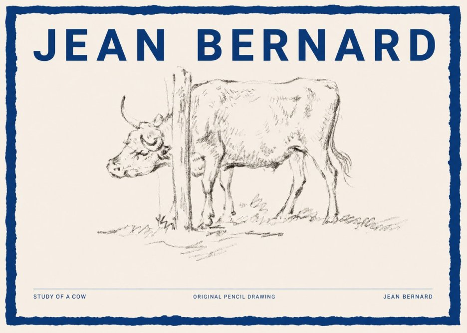 Jean Bernard Study of a Cow VII No2 - Affiche
