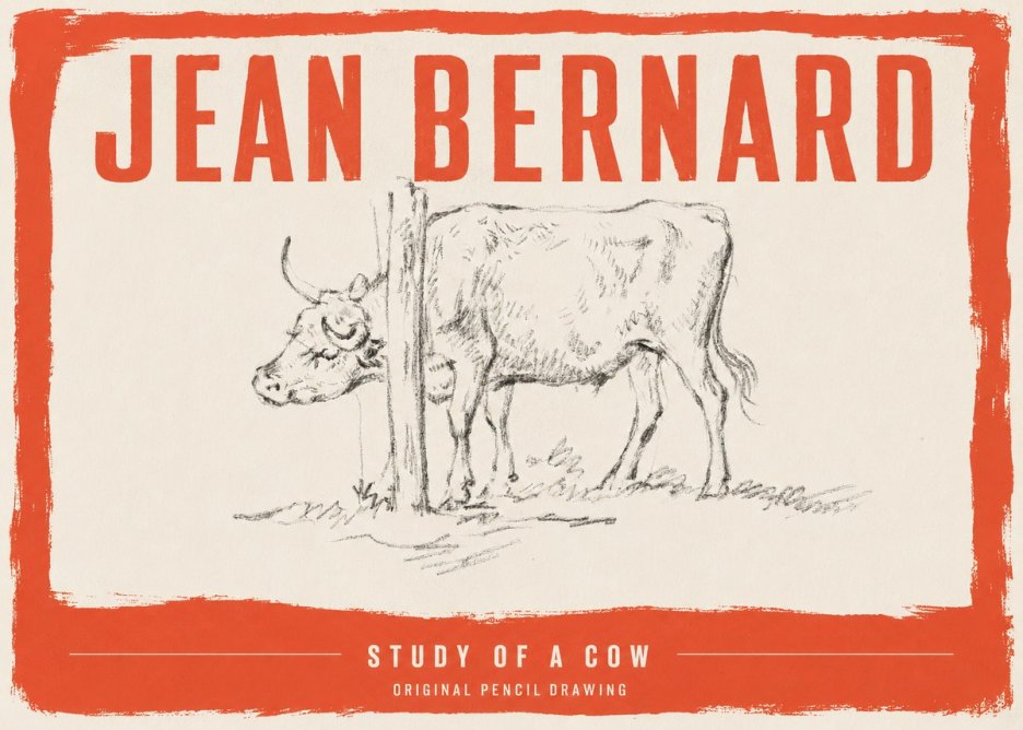 Jean Bernard Study of a Cow VII No3 - Affiche