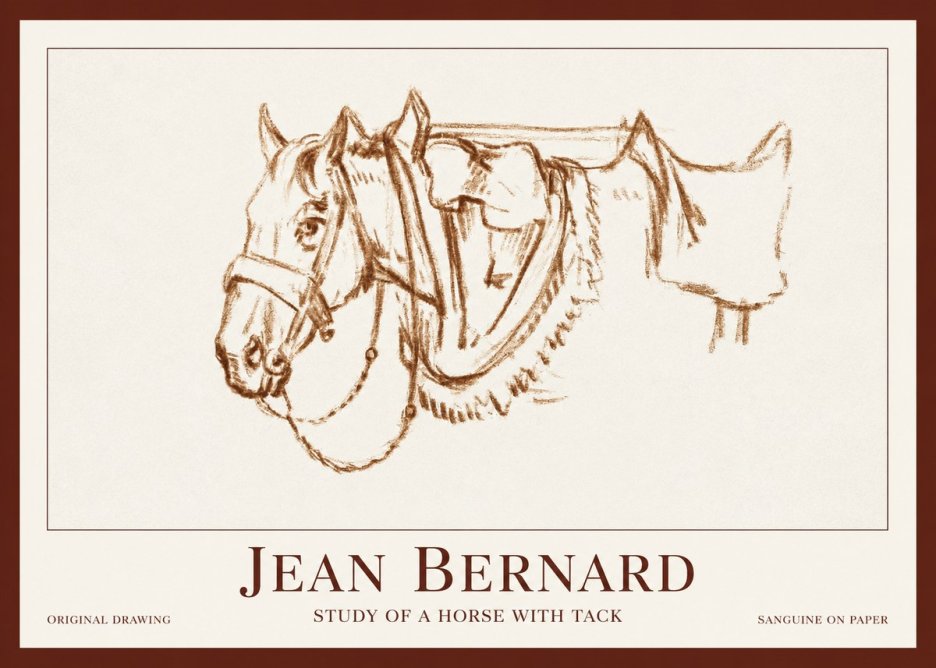 Jean Bernard Study of a Horse VII No2 - Affiche