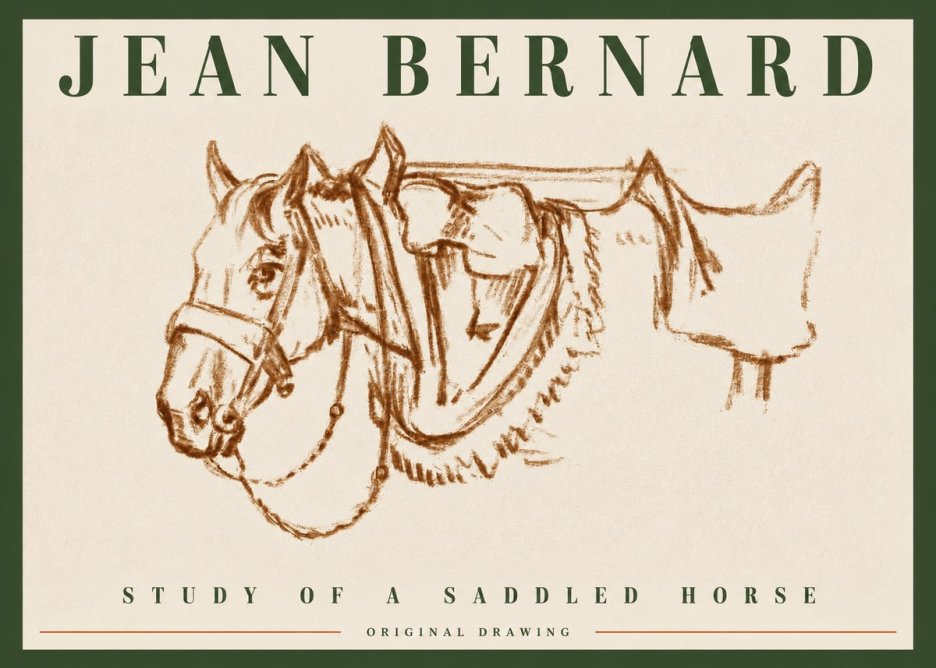 Jean Bernard Study of a Horse VII No4 - Affiche