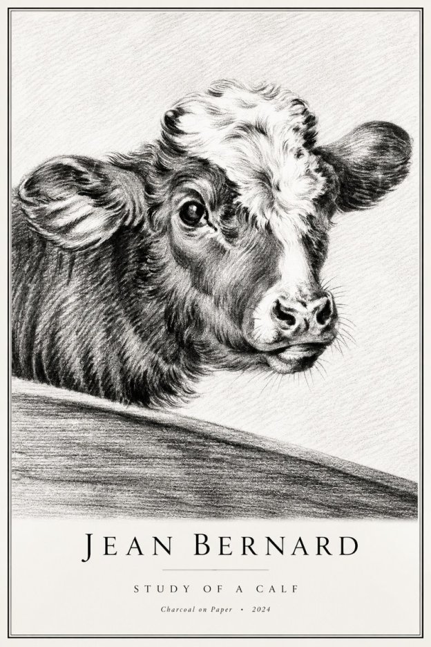 Jean Bernard Study of a Calf II No2 - Affiche