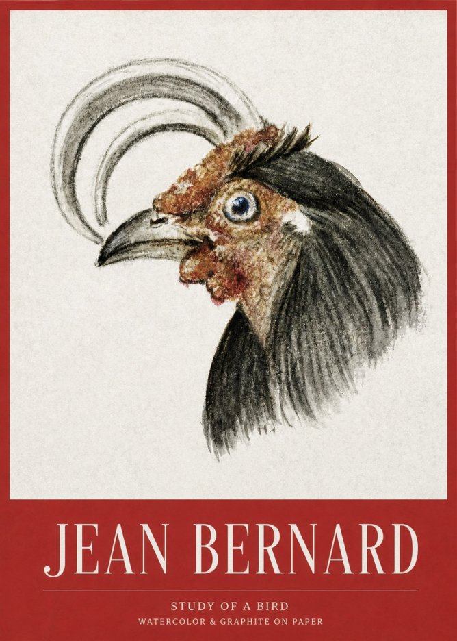 Jean Bernard Rooster Study No3 - Affiche
