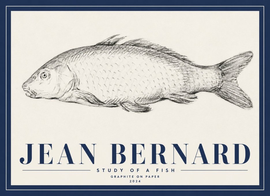 Jean Bernard Study of a Fish III No6 - Affiche