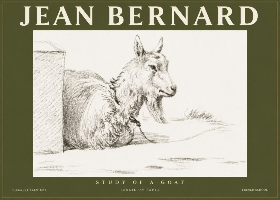 Jean Bernard Study of a Goat IV No3 - Affiche