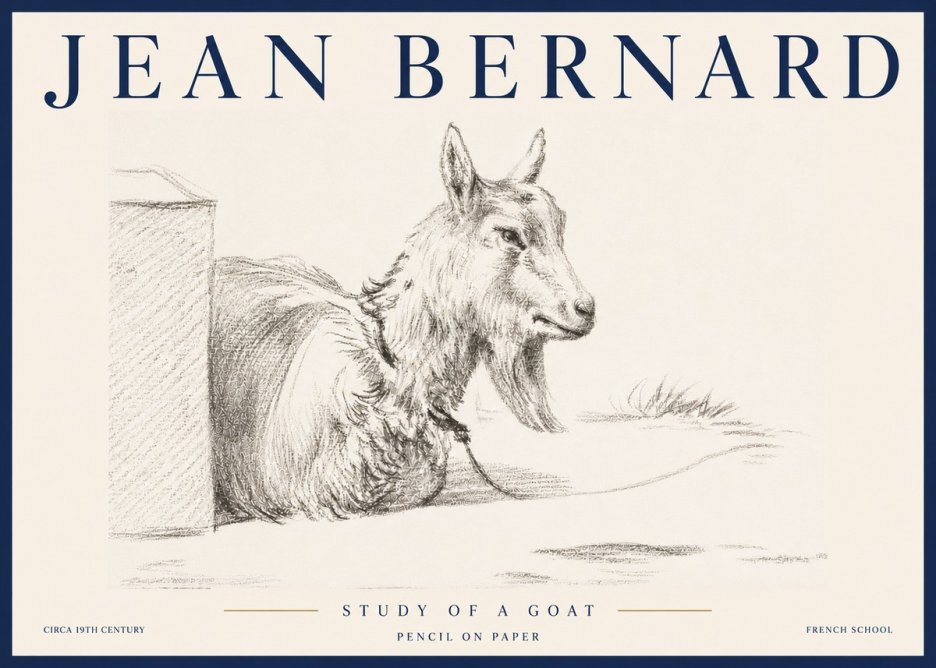 Jean Bernard Study of a Goat IV No5 - Affiche