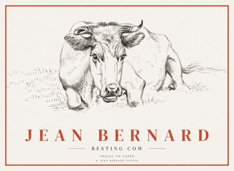 Jean Bernard Resting Cow II No3 - Affiche