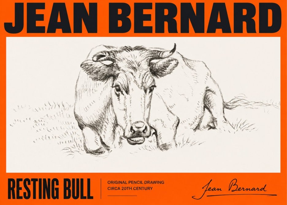 Jean Bernard Resting Cow II No5 - Affiche