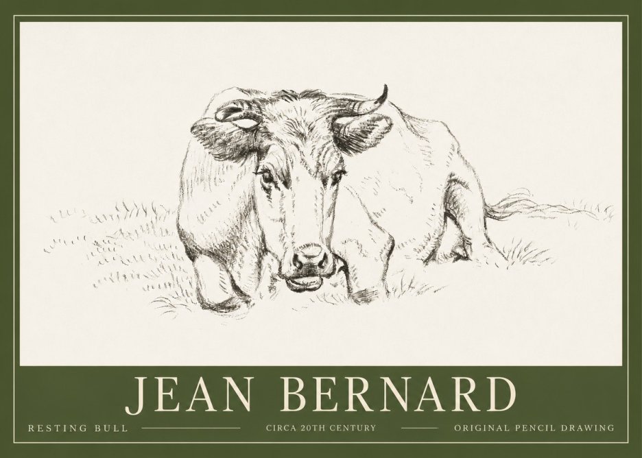 Jean Bernard Resting Cow II No6 - Affiche