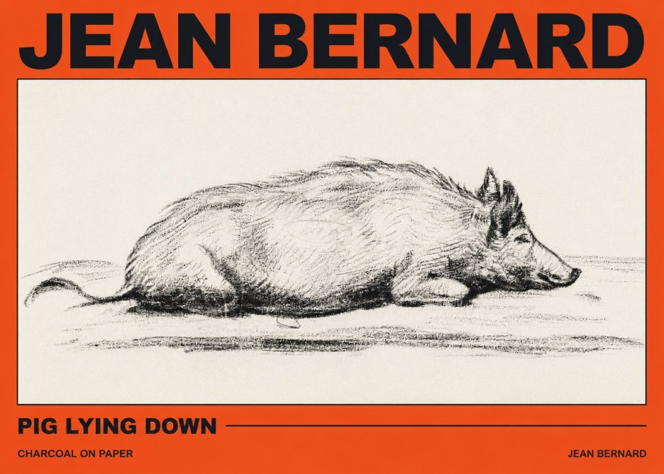 Jean Bernard Resting Pig I No3 - Affiche
