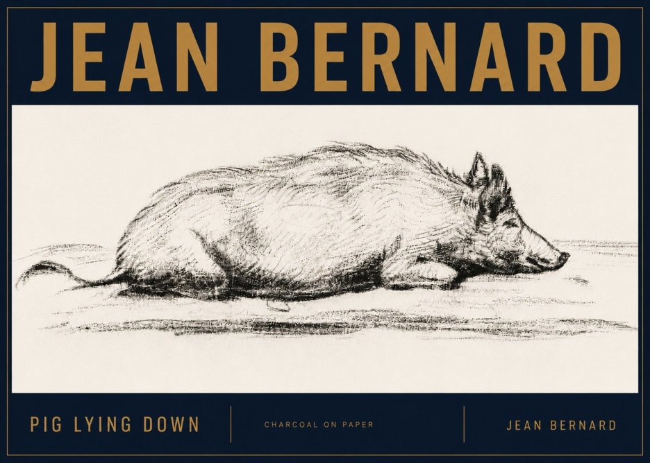 Jean Bernard Resting Pig I No6 - Affiche