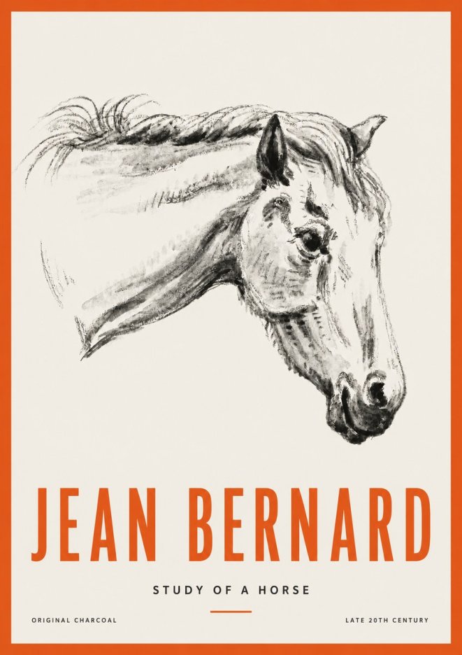 Jean Bernard Study of a Horse VIII No2 - Affiche