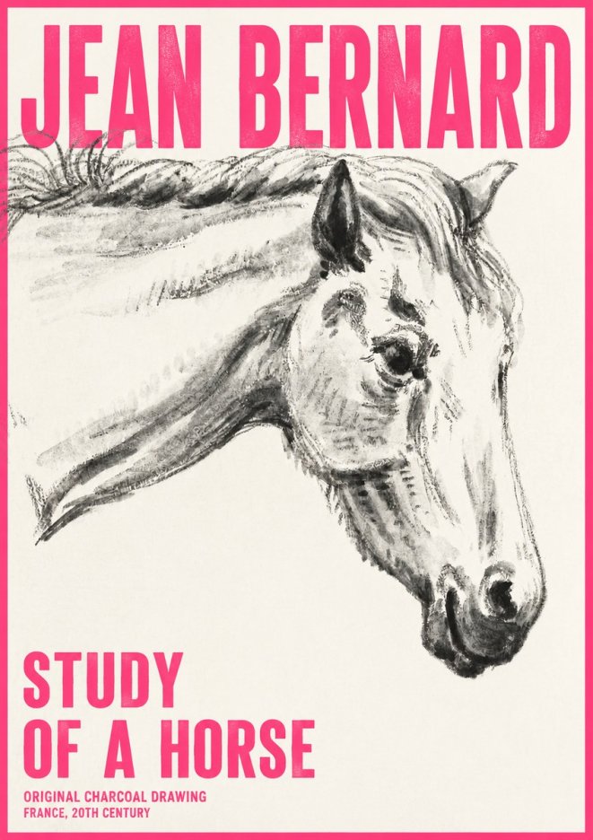 Jean Bernard Study of a Horse VIII No6 - Affiche