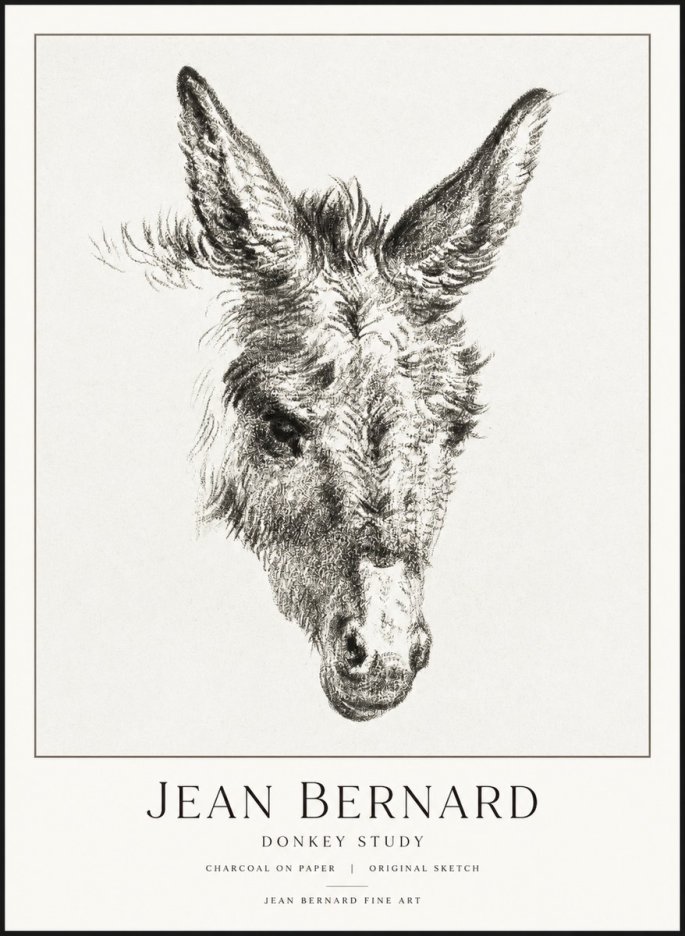 Jean Bernard Donkey Study IV No3 - Affiche