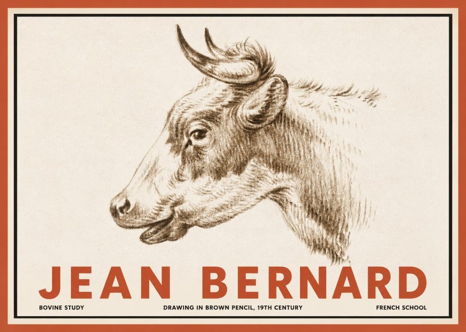 Jean Bernard Bovine Study II No2 - Affiche