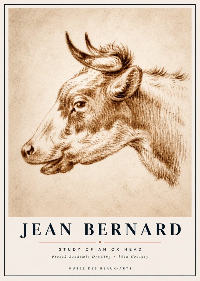 Jean Bernard Bovine Study II No6 - Affiche