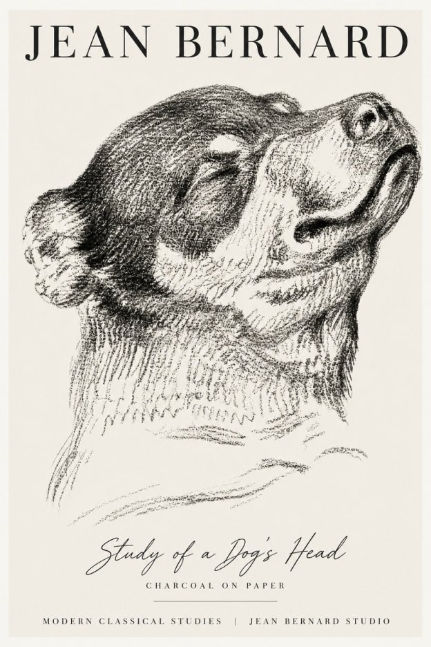 Jean Bernard Study of a Dog III No4 - Affiche