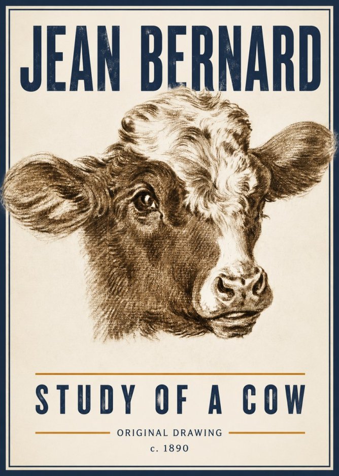 Jean Bernard Study of a Cow VIII No6 - Affiche