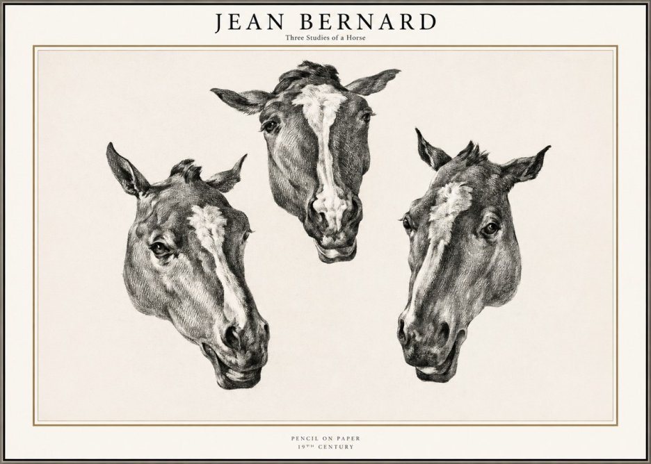 Jean Bernard Three Studies of a Horse No1 - Affiche