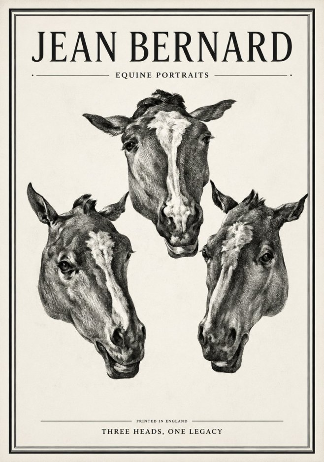 Jean Bernard Three Studies of a Horse No2 - Affiche
