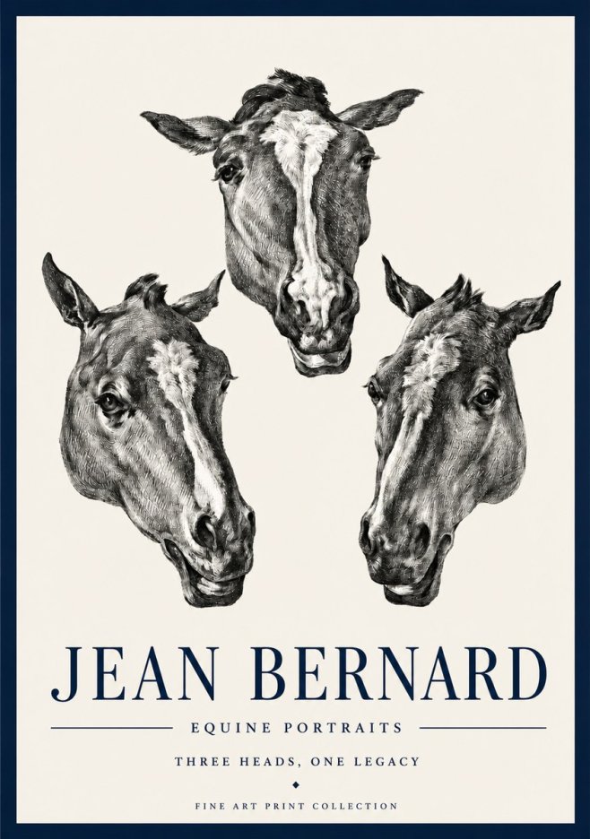 Jean Bernard Three Studies of a Horse No4 - Affiche