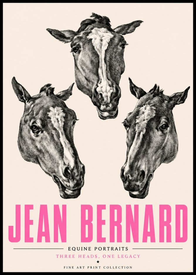Jean Bernard Three Studies of a Horse No5 - Affiche
