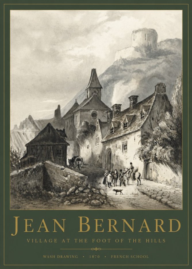 Jean Bernard Village at the Foot of the Hill No4 - Affiche