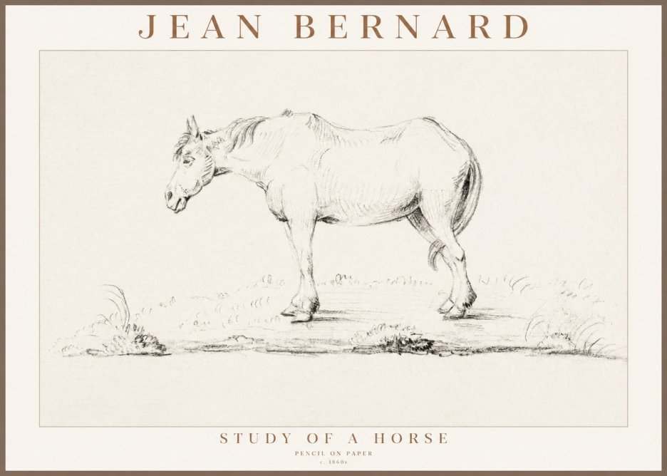 Jean Bernard Study of a Horse IX No3 - Affiche