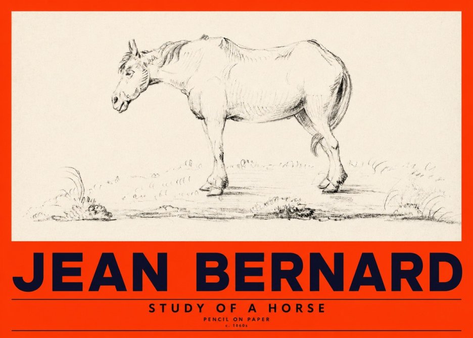 Jean Bernard Study of a Horse IX No4 - Affiche