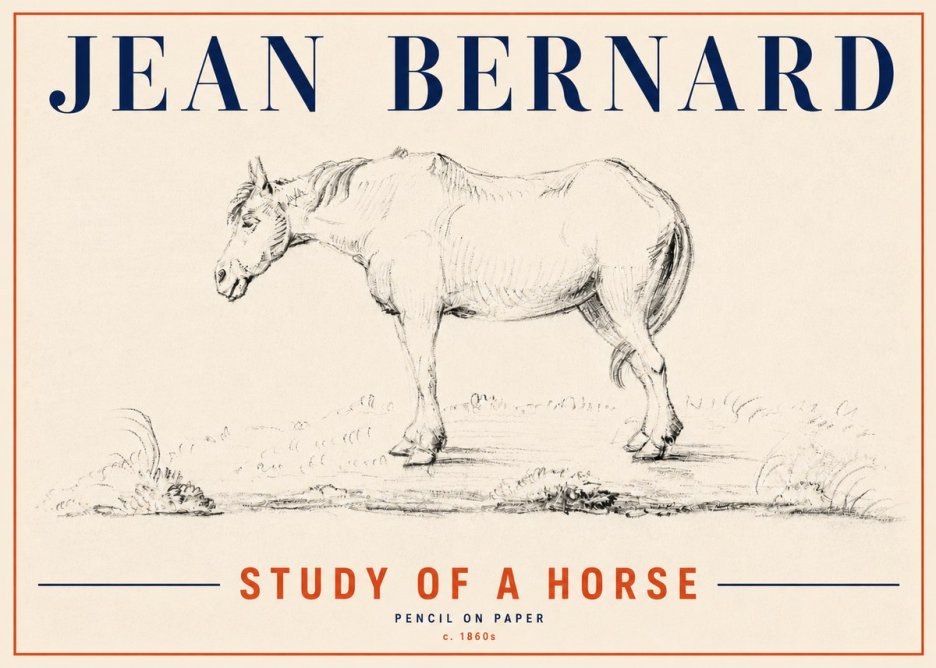 Jean Bernard Study of a Horse IX No6 - Affiche