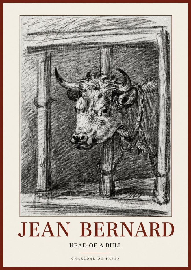 Jean Bernard Study of a Bull II No2 - Affiche