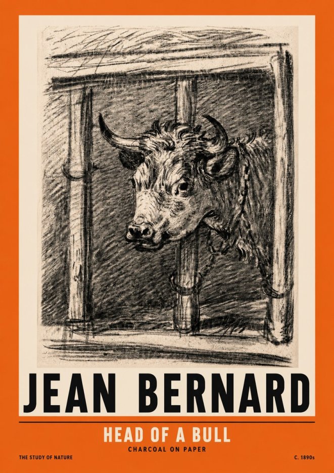 Jean Bernard Study of a Bull II No3 - Affiche