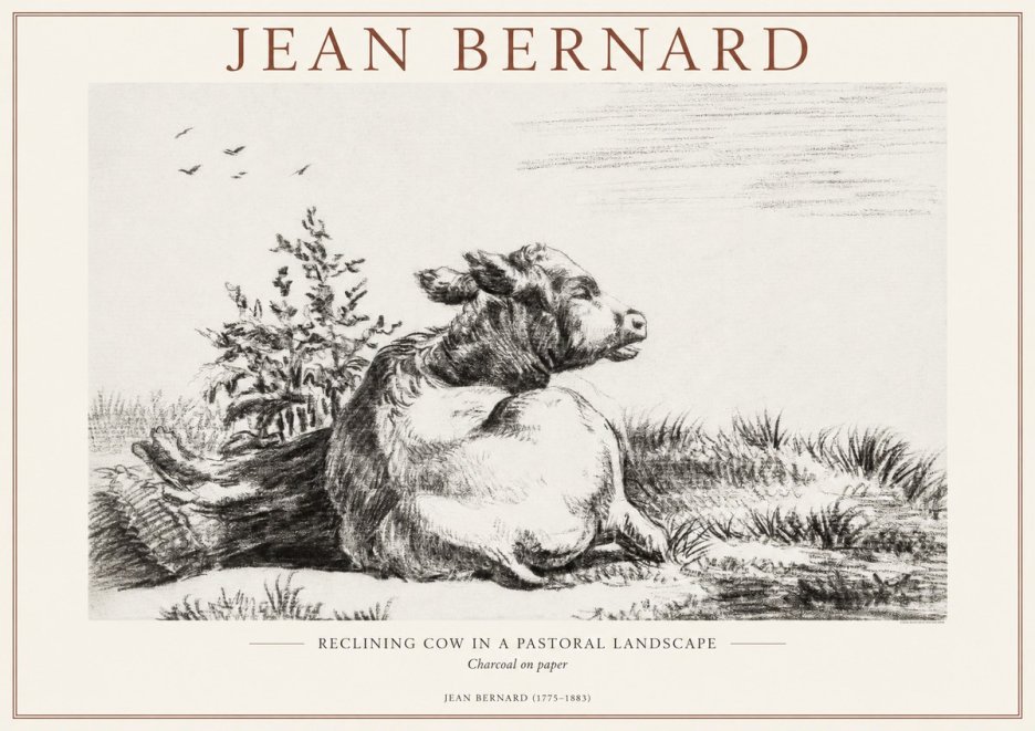 Jean Bernard Study of a Calf III No2 - Affiche