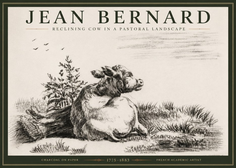 Jean Bernard Study of a Calf III No4 - Affiche
