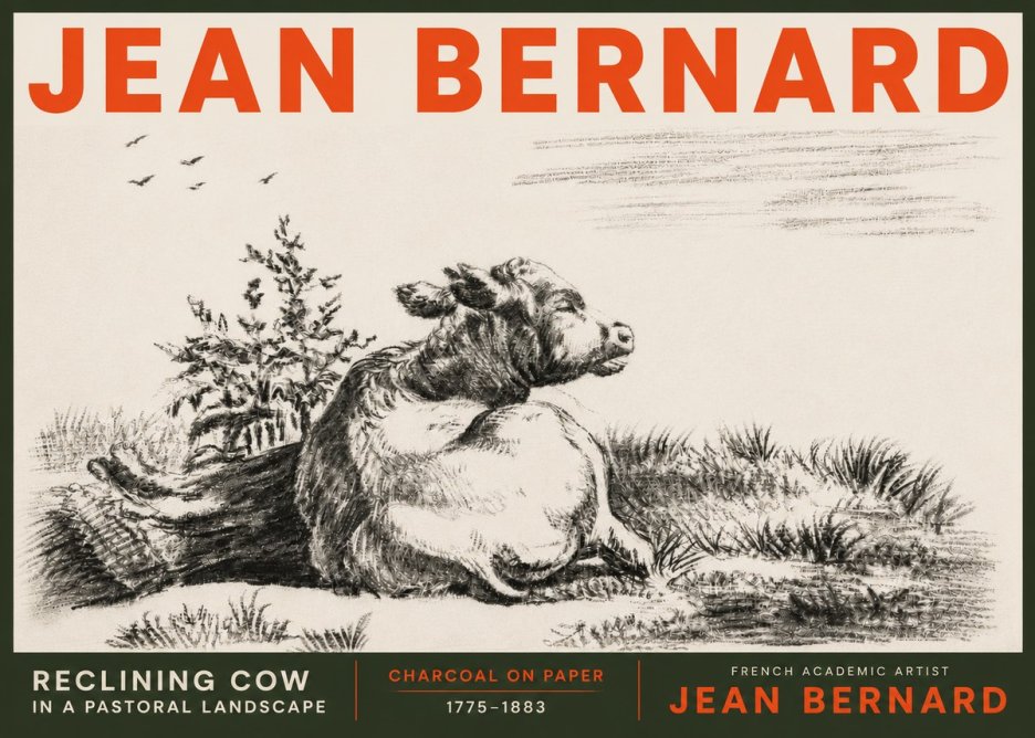 Jean Bernard Study of a Calf III No6 - Affiche