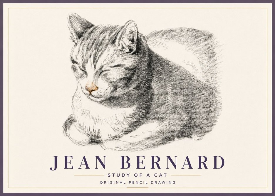 Jean Bernard Sleeping Cat VI No5 - Affiche