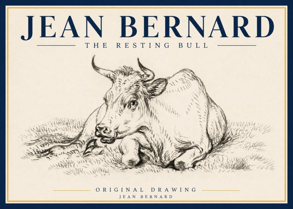 Jean Bernard Study of a Cow, Resting No5 - Affiche