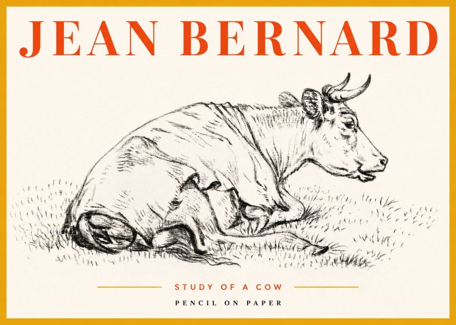 Jean Bernard Resting Cow III No5 - Affiche