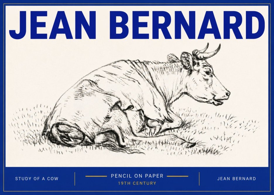 Jean Bernard Resting Cow III No6 - Affiche