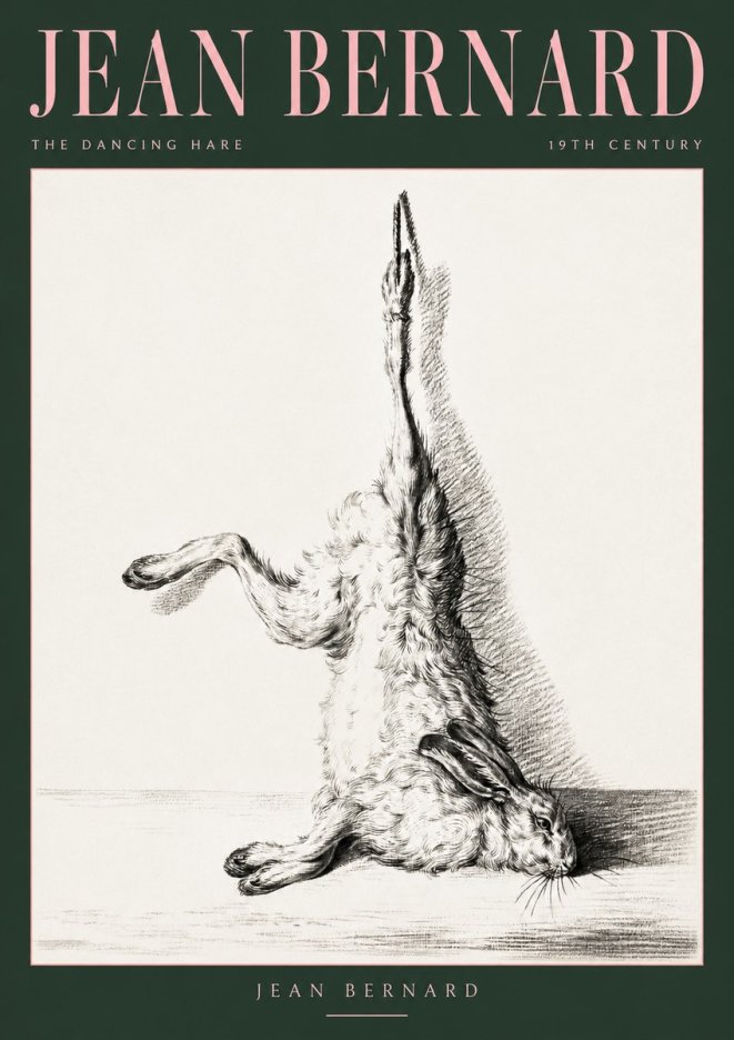 Jean Bernard The Dancing Hare No2 - Affiche