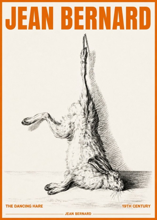 Jean Bernard The Dancing Hare No3 - Affiche
