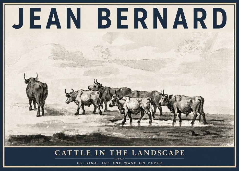 Jean Bernard Cattle in the Landscape No3 - Affiche