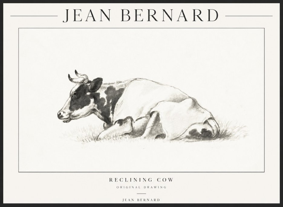 Jean Bernard Reclining Cow II No1 - Affiche