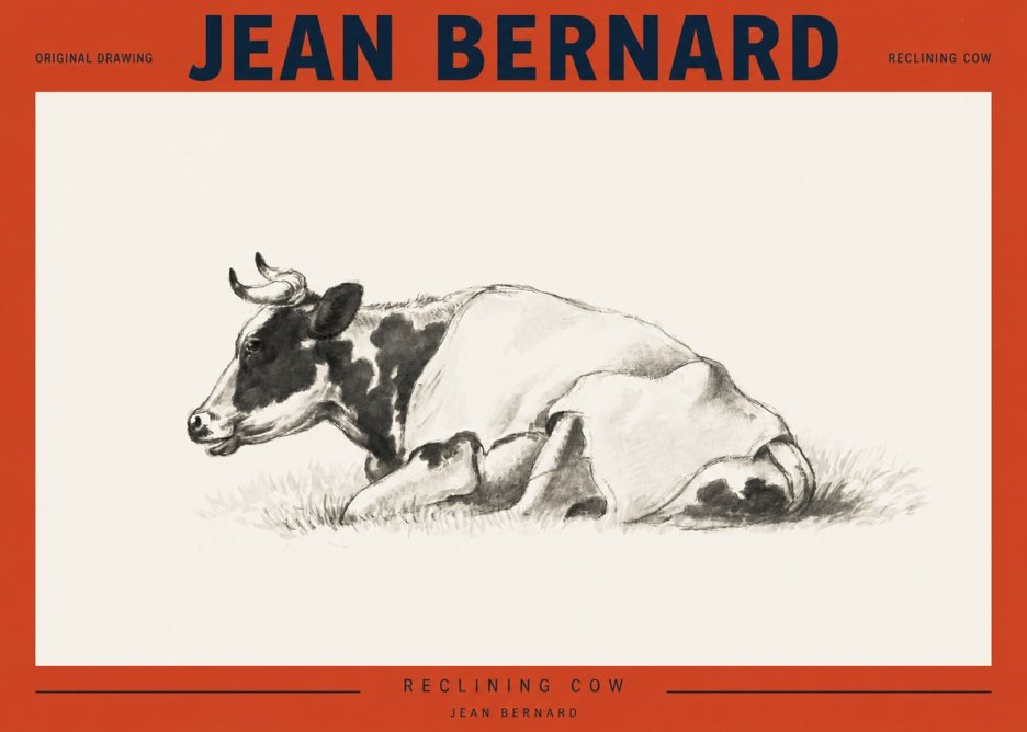 Jean Bernard Reclining Cow II No2 - Affiche