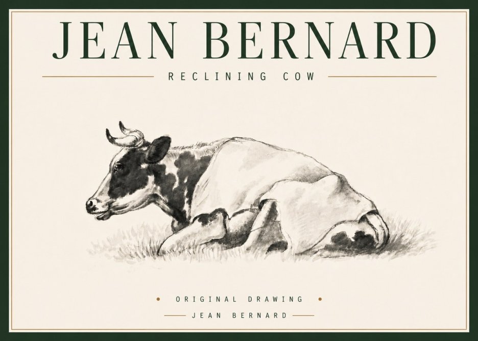 Jean Bernard Reclining Cow II No4 - Affiche