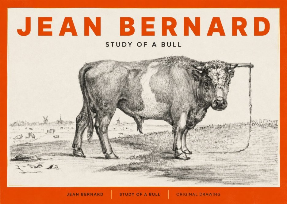 Jean Bernard Study of a Bull III No2 - Affiche