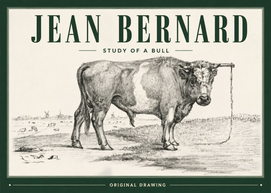 Jean Bernard Study of a Bull III No3 - Affiche