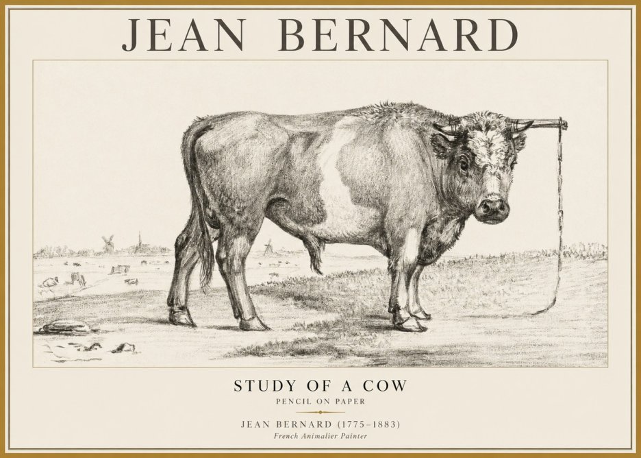 Jean Bernard Study of a Bull III No5 - Affiche